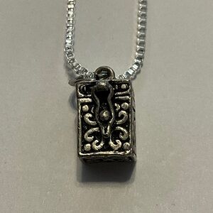 Sterling Silver Prayer Box Pendant Necklace